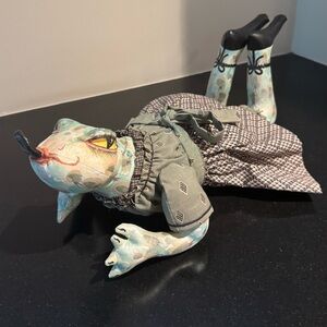 FOLK ART DOLL BY PENELOPE TORKINGTON CA ARTIST SIGNED Mixed Textiles- Frog- 1992